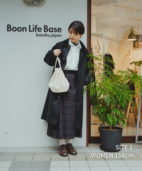 “UNFOLK CLASSIC” Enshu bokujyu coating madras check skirt