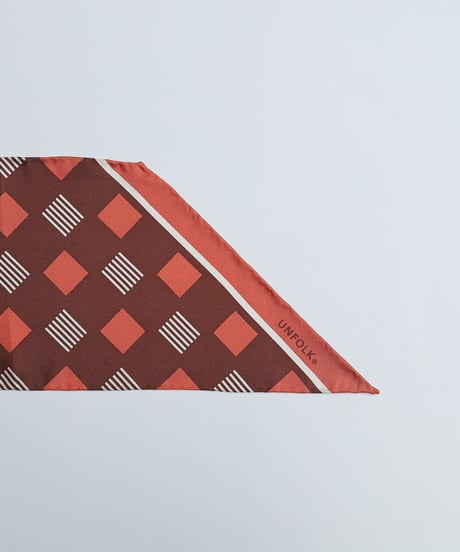 #-25 Hand print silk scarf (Brown)