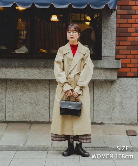 #-30 Ventile gabardine belted trench coat