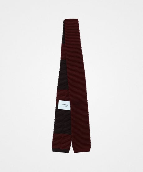 #-56 Reversible silk knit tie (Burgundy)