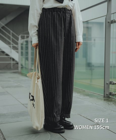 “UNFOLK CLASSIC” Banshu stripe pattern baloon pants