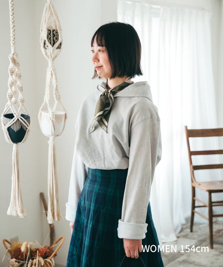 "UNFOLK CLASSIC" Banshu double gauze bias cut hoodie