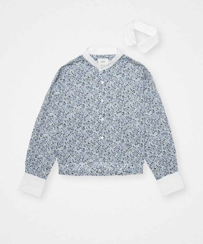 79 2way detachable collar liberty print shirt