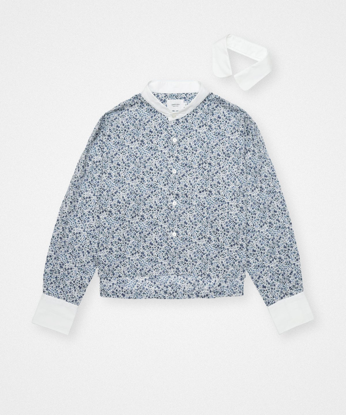 79 2way detachable collar liberty print shirt
