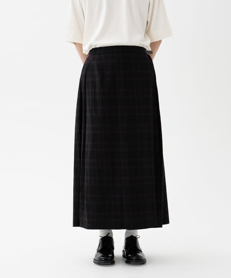 “UNFOLK CLASSIC” Enshu bokujyu coating madras check skirt
