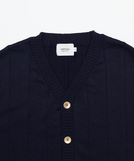 #-09 16G Giza cotton vneck knit vest (Navy)