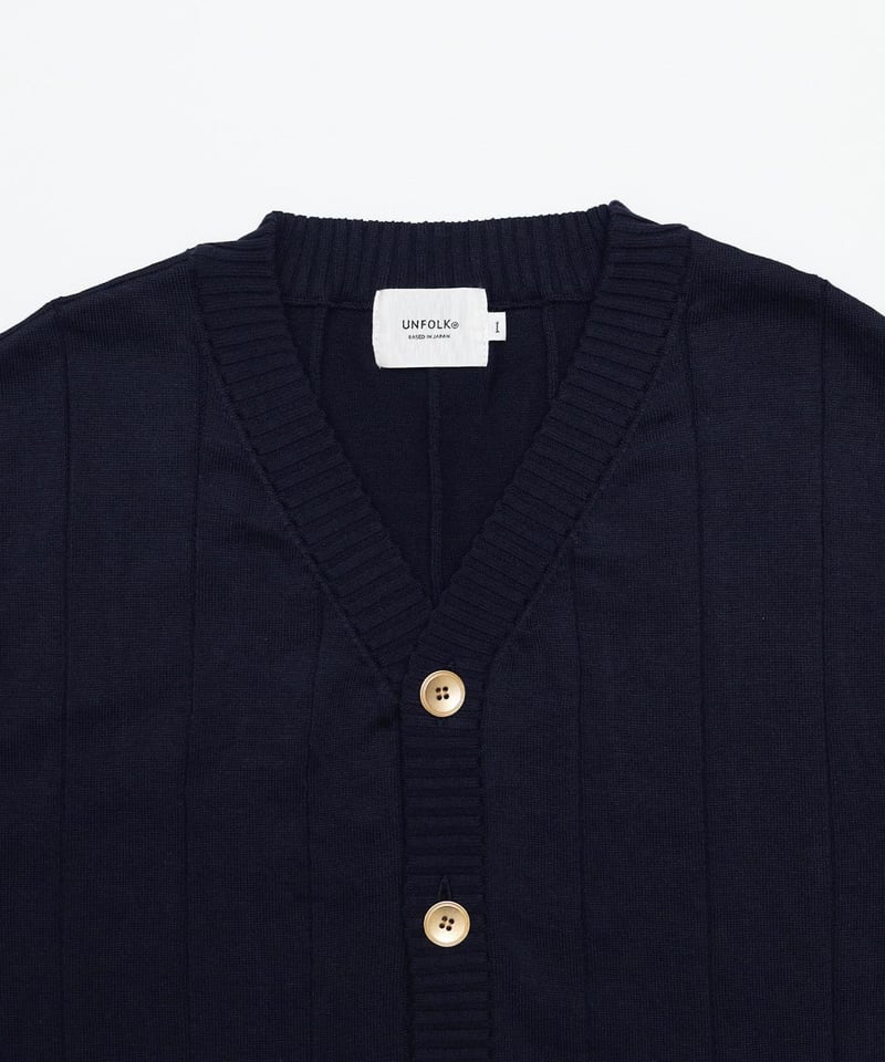 09 16G Giza cotton vneck knit vest (Navy) | U