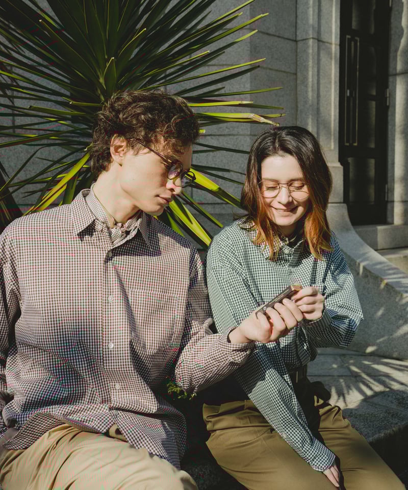 34 2way detachable collar gingham check shirt