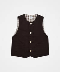 #-48 Peach brushed classic vest (Brown)