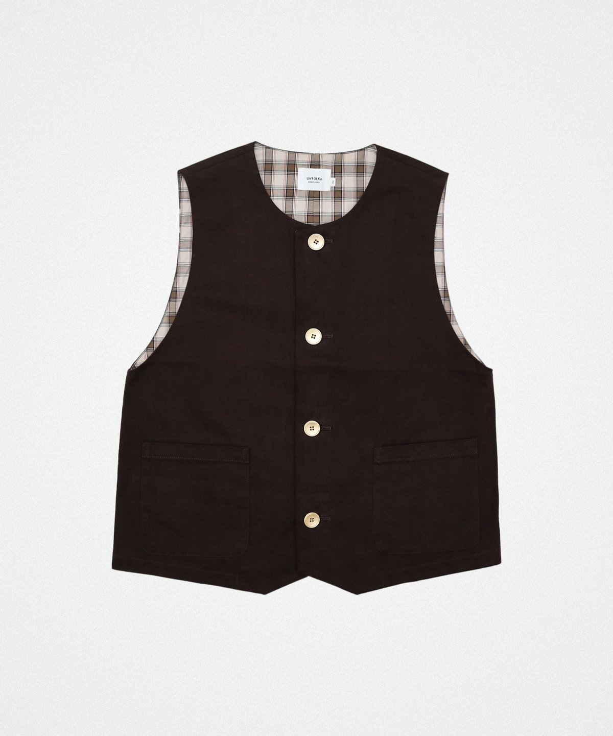 ベスト UNFOLK Peach brushed classic vest fit=scale-down,w=1200
