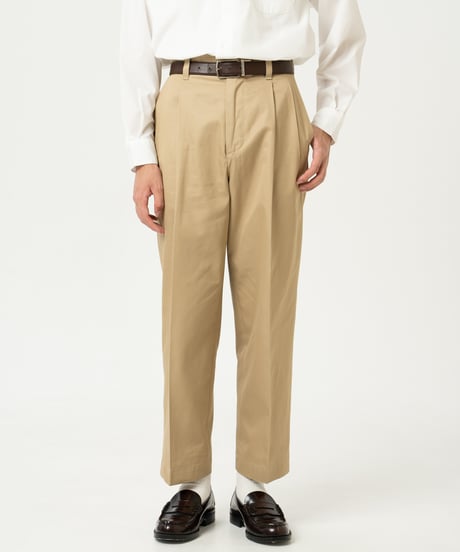#-24 Ventile gabardine 2tuck straight pants (Beige)