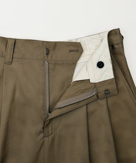 #-70 Ventile gabardine 2tuck skirt (Khaki)