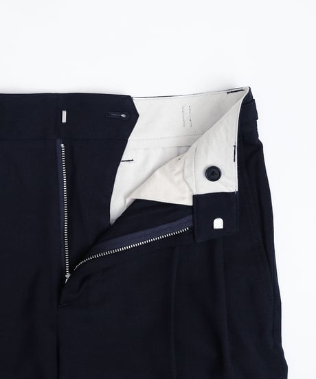 #-47 Wool mix 2tuck slacks (Navy)