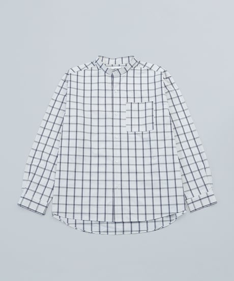 #-06 Windowpane check stand collar shirts