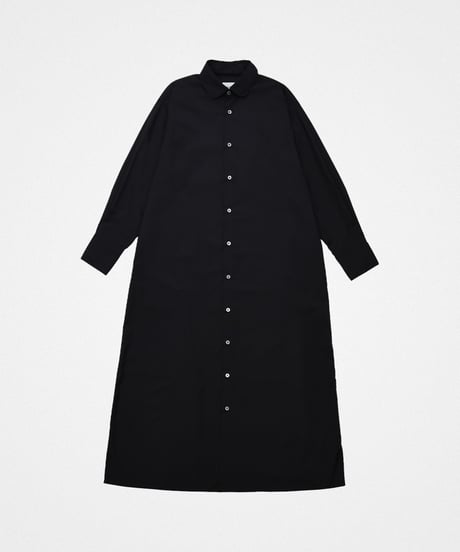 #-44 2way detachable collar shirt onepiece (Black)