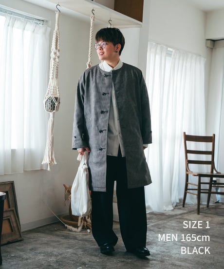 #-27 Reversible nocollar coat  (Beige)