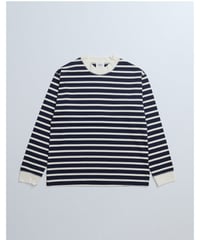 #-20 Heavy weight border long tshirt (Navy)