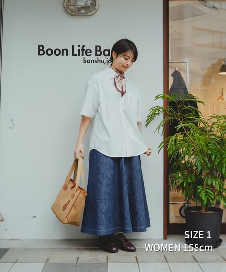 #-60 2way detachable collar short sleeve shirt (White)