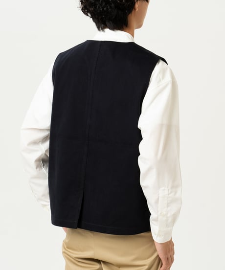 #-48 Peach brushed classic vest (Navy)