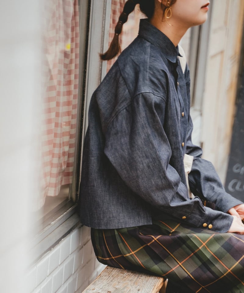 40 EX. 2way cropped denim shirt | UNFOLK