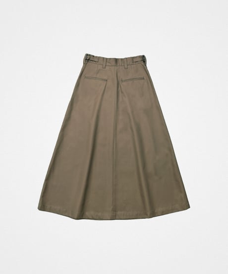 #-70 Ventile gabardine 2tuck skirt (Khaki)