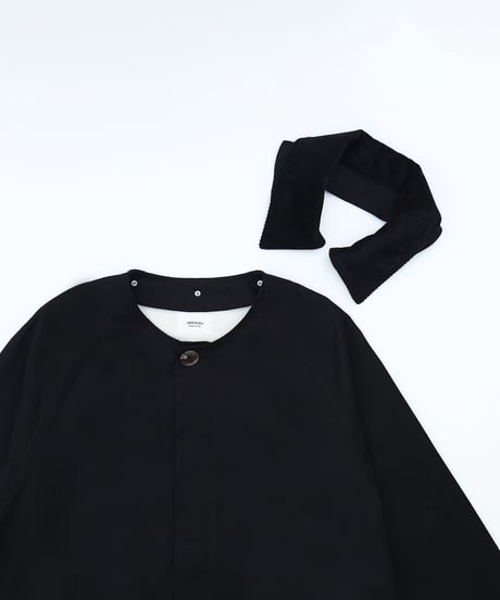 #-53 Ventile gabardine 2way railway coat (Black)