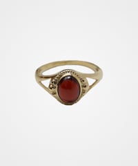 #-84 Silver925 classic stone ring (Garnet)