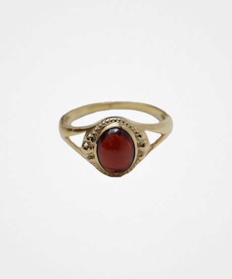 #-84 Silver925 classic stone ring (Garnet)