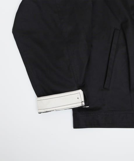 #-05 Ventile gabardine nocollar blouson  (Black)
