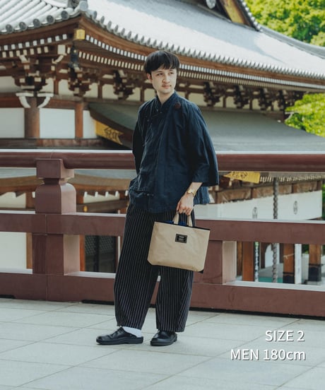 “UNFOLK CLASSIC” Banshu stripe pattern baloon pants