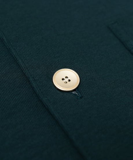 #-64 Heavy weight nocollar classic cardigan (Green)