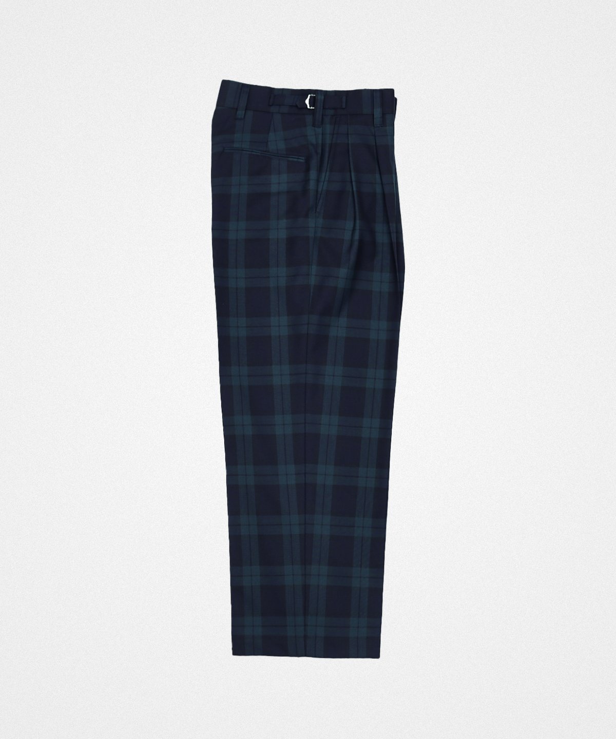 パンツ UNFOLK 2tuck straight check pants fit=scale-down,w=1200