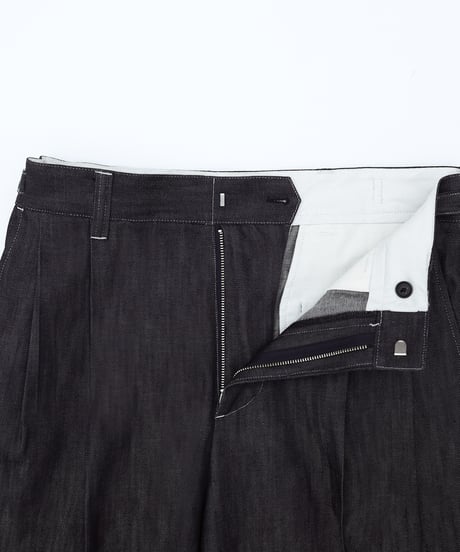 #-63 Rigid denim 2tuck shorts