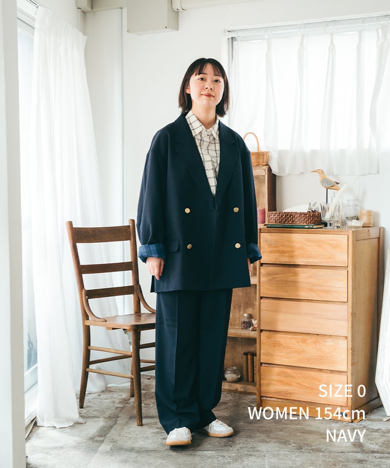 47 Wool mix 2tuck slacks (Black) | UNFOLK