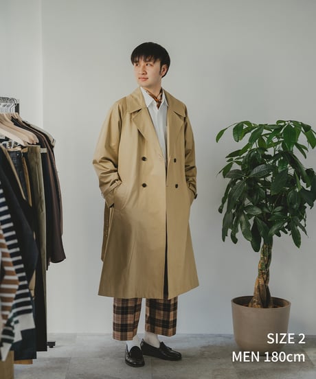 #-30 Ventile gabardine belted trench coat