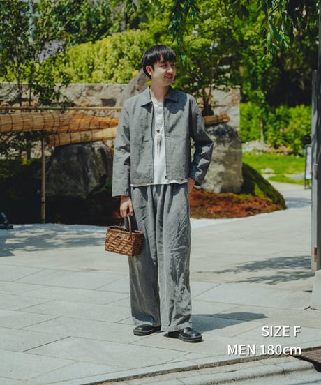 “UNFOLK CLASSIC” Banshu linen mix napping style blouson