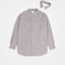 #-34 2way detachable collar gingham check shirt (Brown)