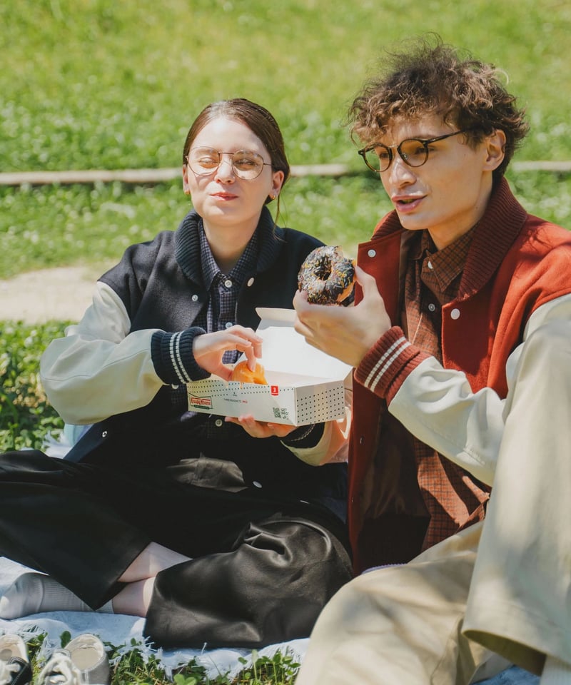 50 Wool melton relax varsity jacket (Navy) |