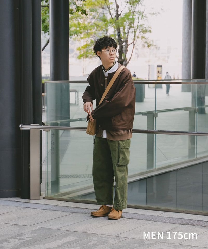 05 Ventile gabardine roundneck blouson (Brown