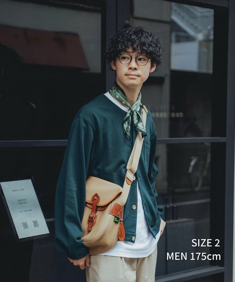 #-64 Heavy weight nocollar classic cardigan (Red)