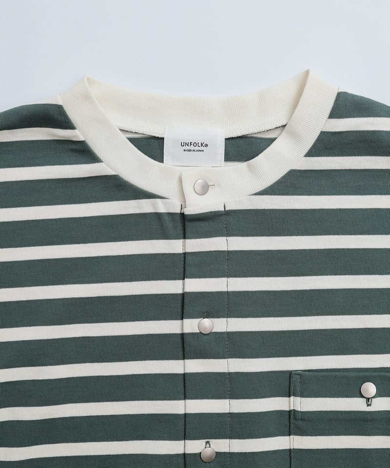 19 Heavy weight border cardigan (Green) | UNF