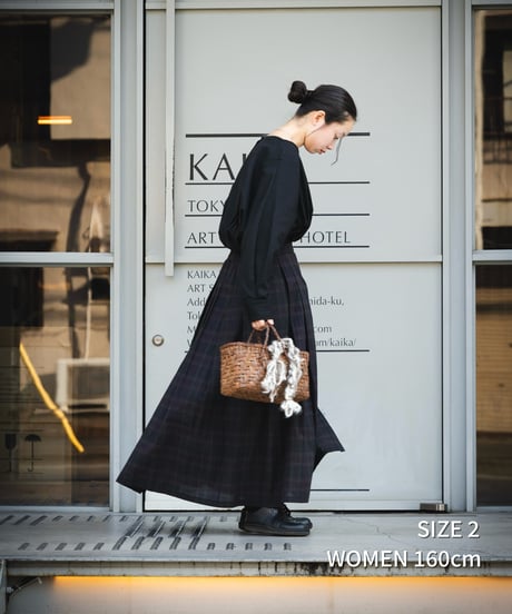 “UNFOLK CLASSIC” Enshu bokujyu coating madras check skirt