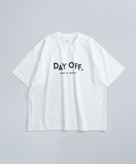 #-10 "DAYOFF" loose classic logo tee（White）