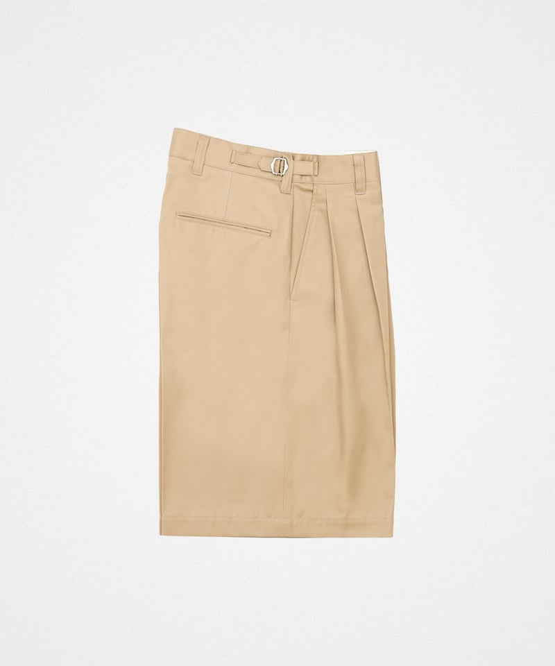 63 Ventile gabardine 2tuck shorts (Beige) | U