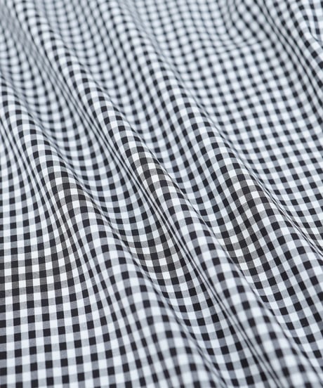 #-34 2way detachable collar gingham check shirt (Black)