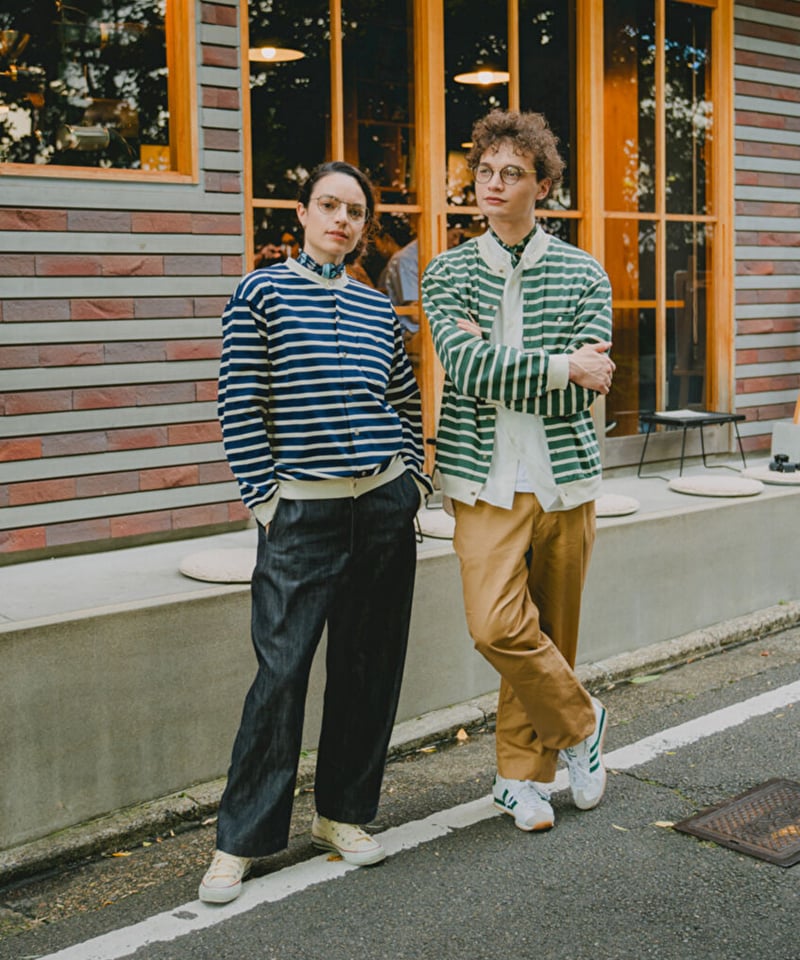 【新品未使用】UNFOLK カーディガン グリーン size2 19 Heavy weight border cardigan (Green) | UNF