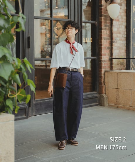 #-73 Rigid denim 1tuck baloon pants