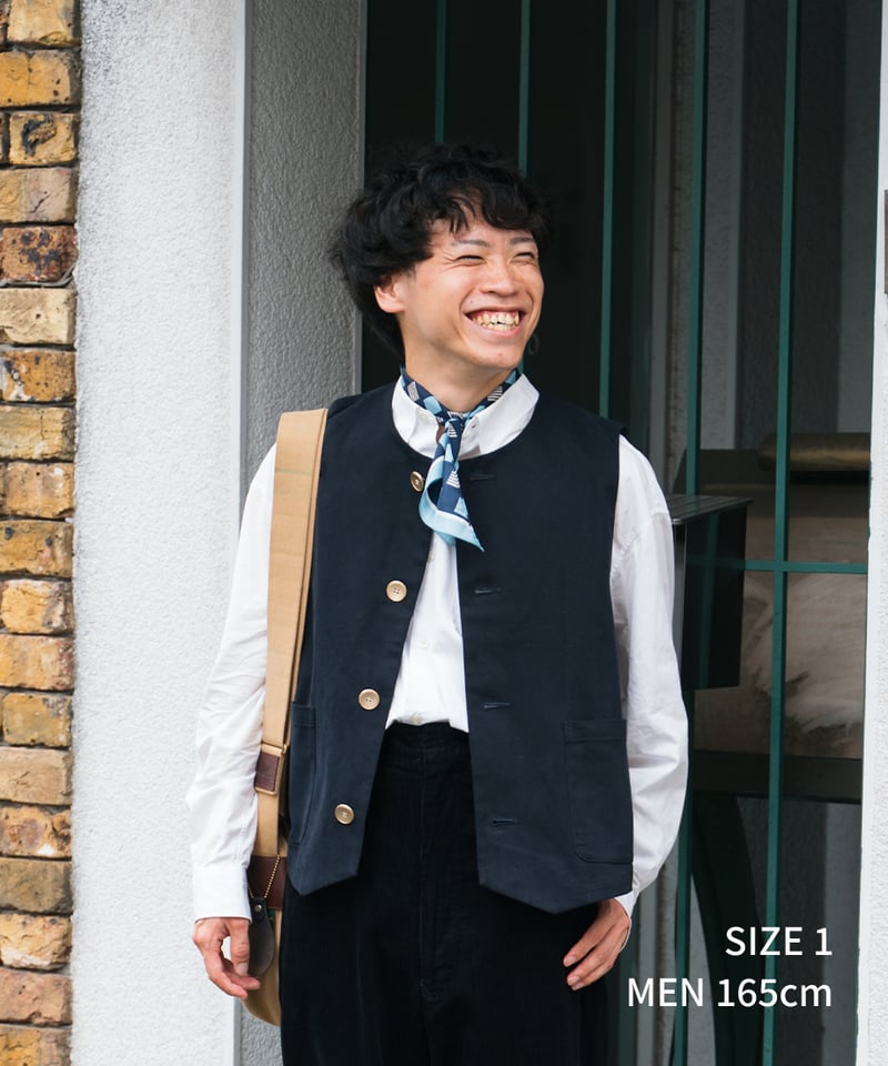 トップス UNFOLK Peach brushed classic vest 48 Peach brushed classic vest (Navy) | UNFOLK