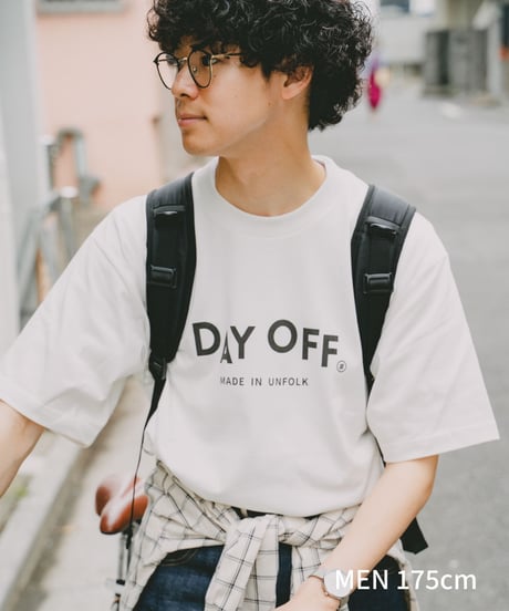 #-10 "DAYOFF" loose classic logo tee（White）