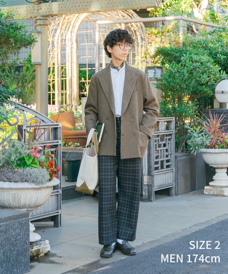 #-21 Seamless classic check pants (Green)